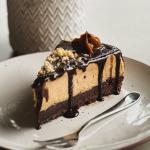 Brownie with dulce de leche slice