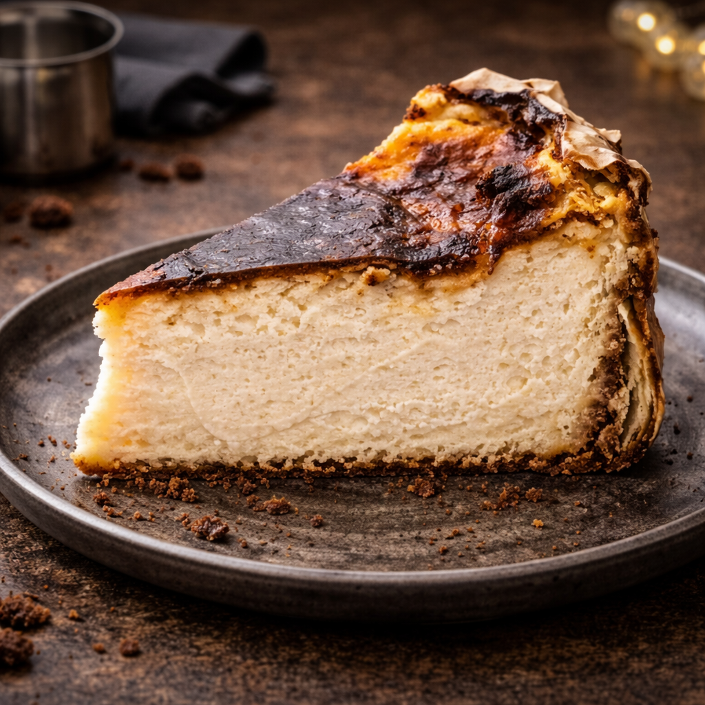 Tarta de queso vasca quemada clásica