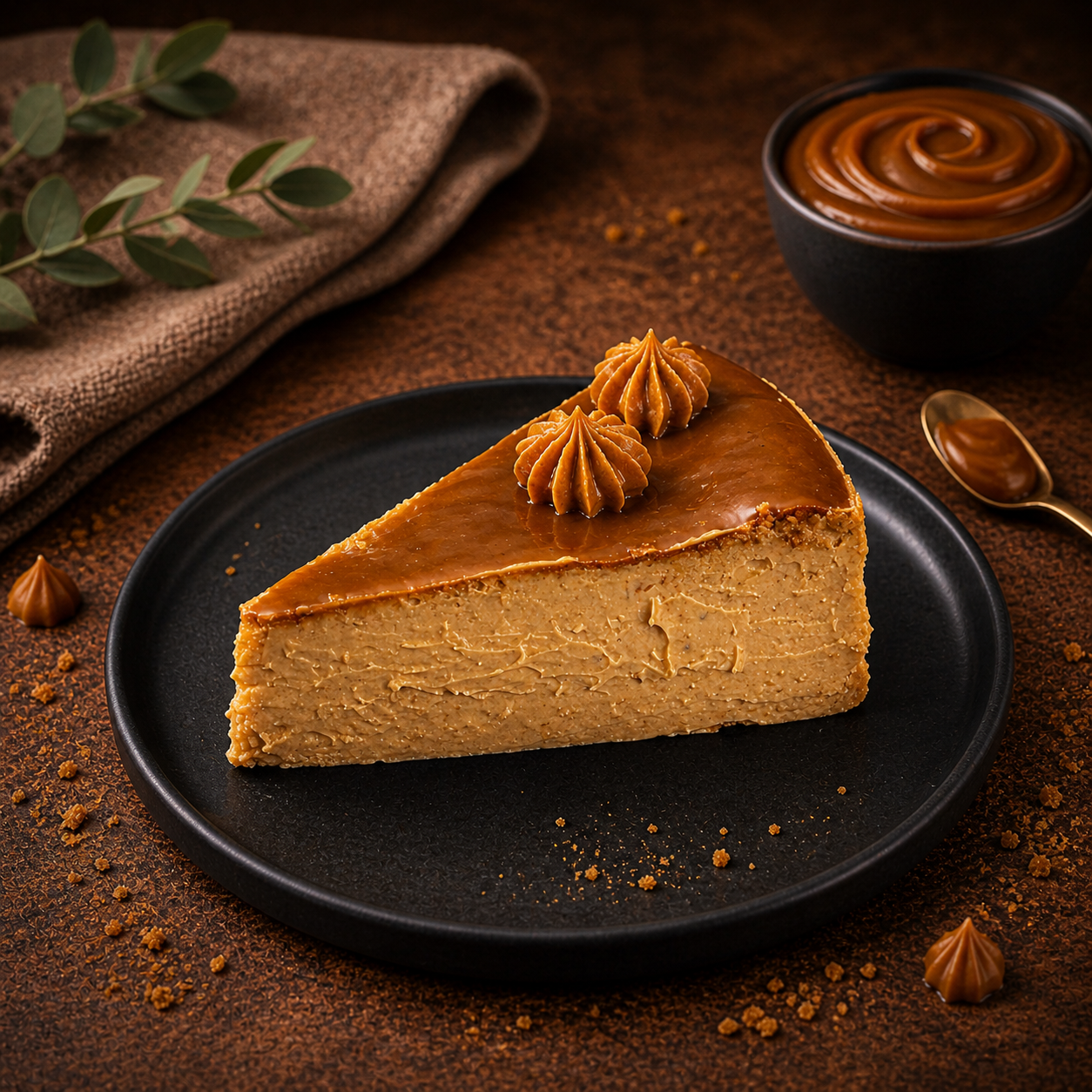 Dulce de Leche Basque Slice Cheesecake