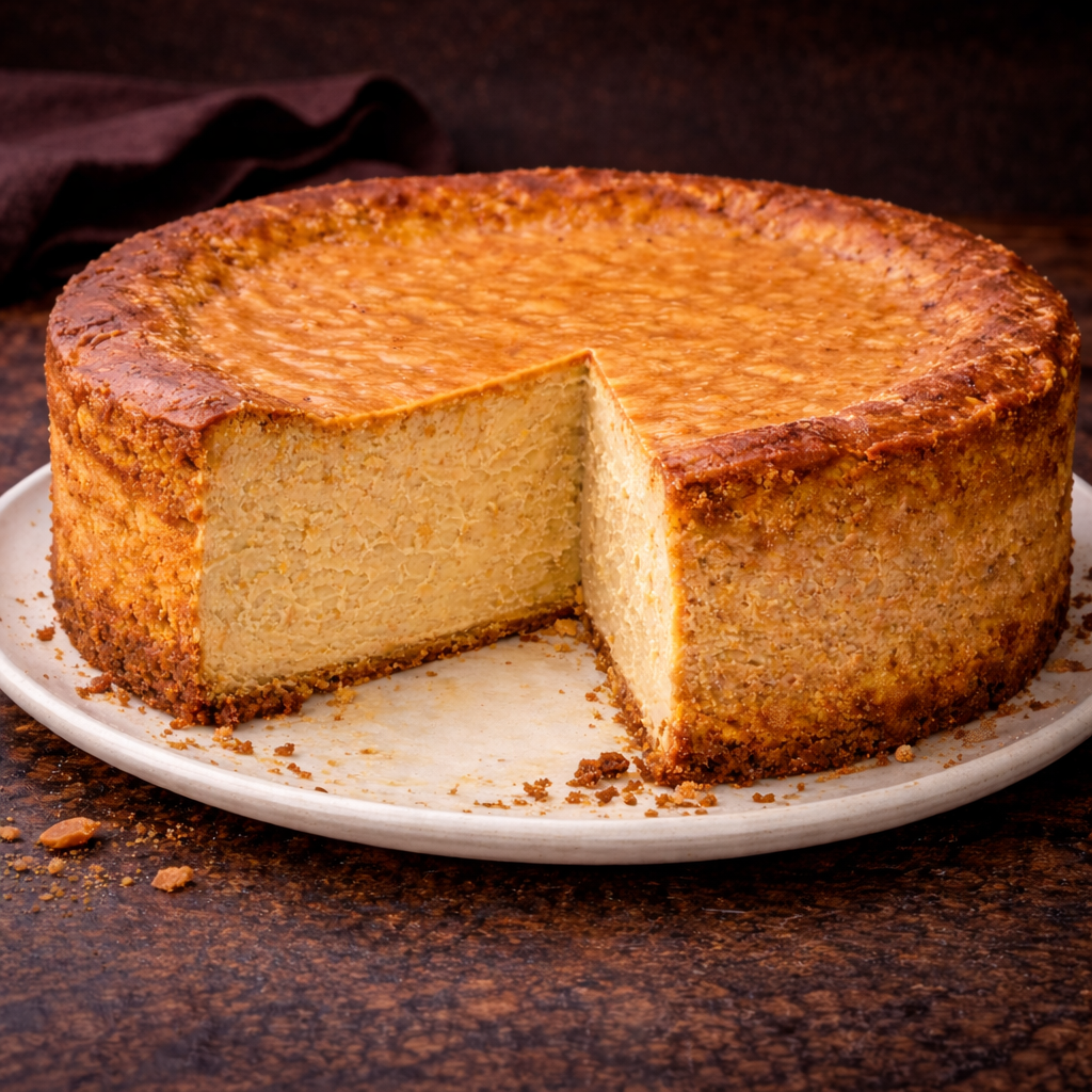 Tarta de queso vasca de dulce de leche entera