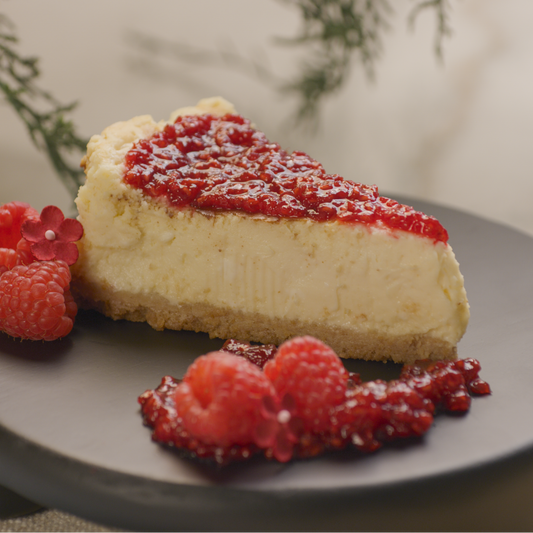 Raspberry slice cheesecake