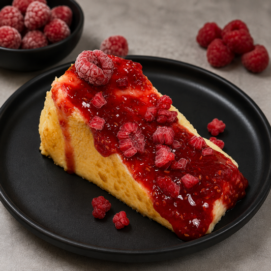 Tarta de queso con frambuesa