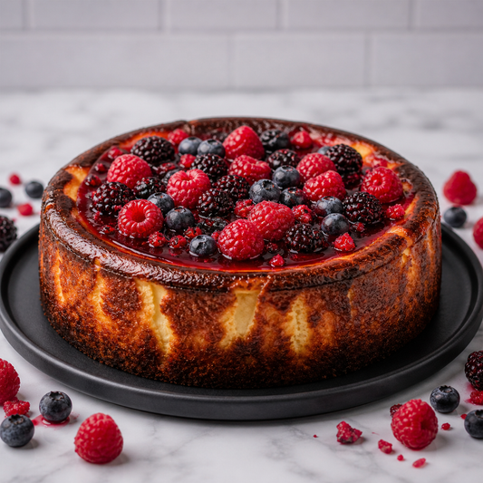 Tarta de queso de frutos rojos entera