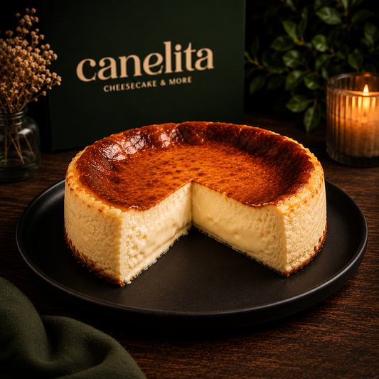 Tarta de queso vasca quemada entera