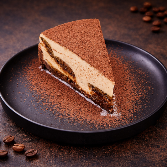 Porción de tarta de queso Tiramisú