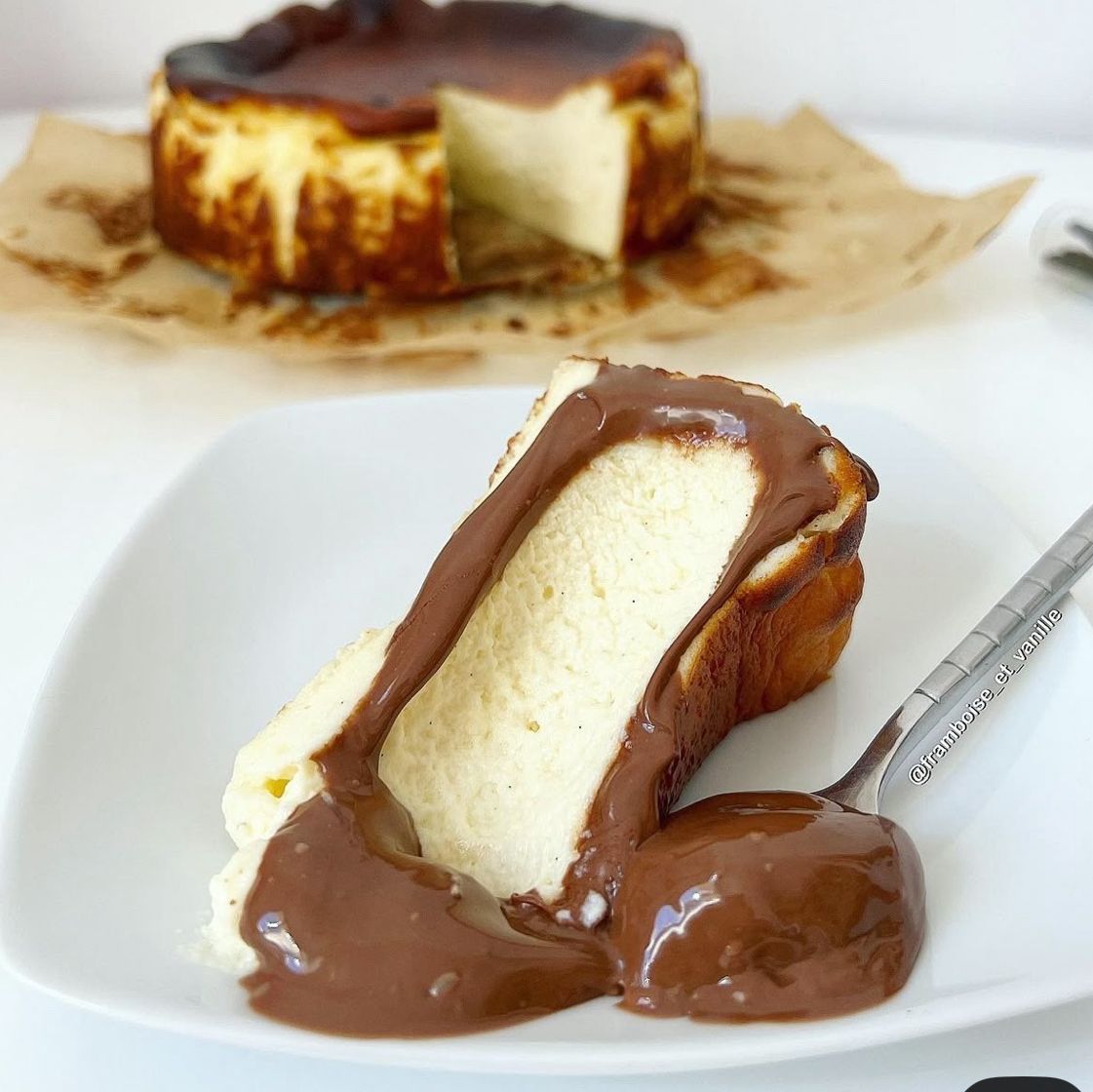 Nutella Basque Slice Cheesecake